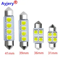 AYJERY 500pcs DC12V Festoon 31mm 36mm 39mm 41mm 4 LED 5050 4 SMD C5W Car Auto Interior Dome Reading Map Lights Lamps Car Styling