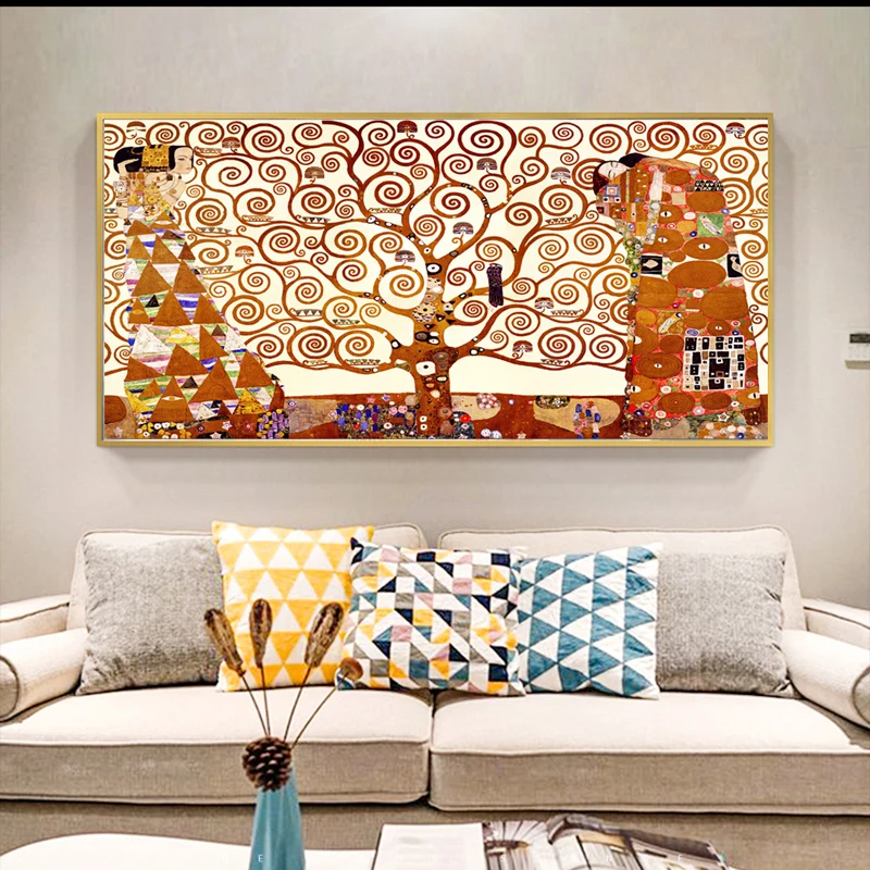 

Gustav Klimt Canvas Painting Posters and Prints Quadros Modern Wall Art Tree Of Life Picture For Living Room Home Decor Cuadros