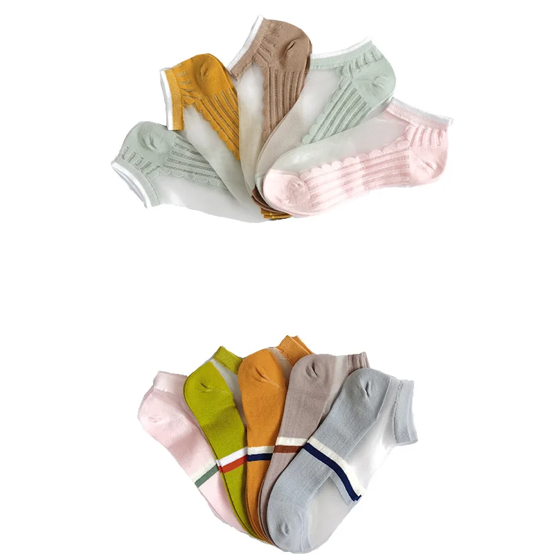 Летние носки дышащие Модные женские Kasi невидимые с обувью артефакт | Женская