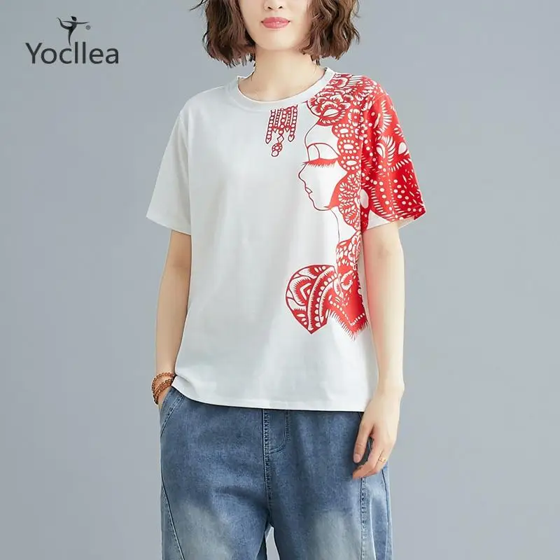 Летняя футболка винтажные хлопковые футболки с круглым вырезом большие размеры