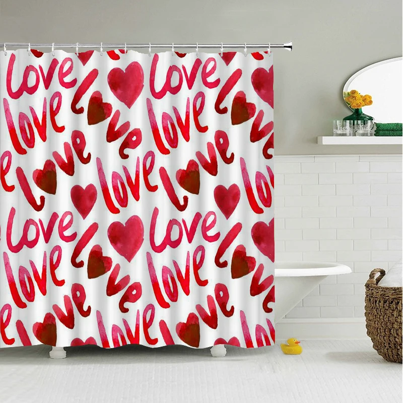 

Love Romance Pink Girl 3d Shower Curtains Bathroom Curtain With Hooks Waterproof 180x240 Polyester Cloth Decoration Screen
