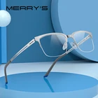 Мужские квадратные очки для коррекции близорукости MERRYS, дизайнерские классические ультралегкие очки из титанового сплава, по рецепту, S2183