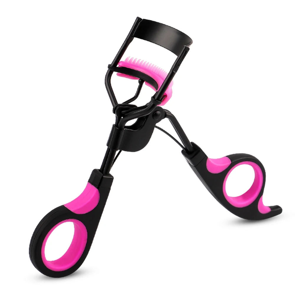 

1PC Black-Purple Frosted Handle Eyelashes Clip Curl Fits All Eye Shapes Eyelashes Curling Tweezers Eyelash Curler Tweezers Tools