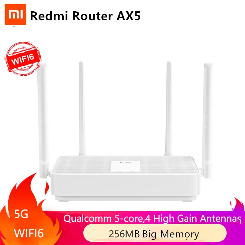 Новый Xiaomi Redmi маршрутизатор AX5 Wi Fi 6 1800 5 Core 256M памяти ажурная ткань дома IoT 4
