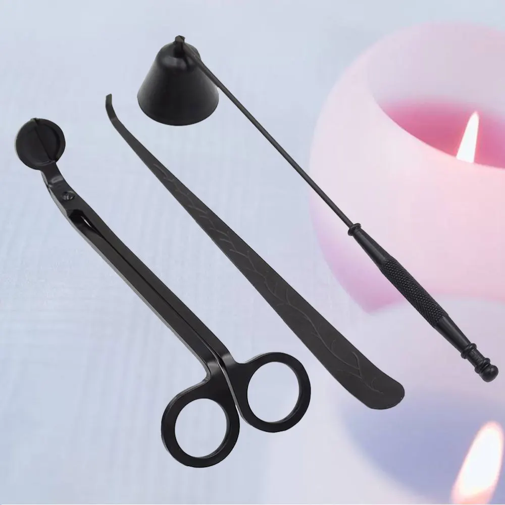 3 in 1 Candle Accessory Set Wick Trimmer Dipper Snuffer Tool Set(Black) | Дом и сад