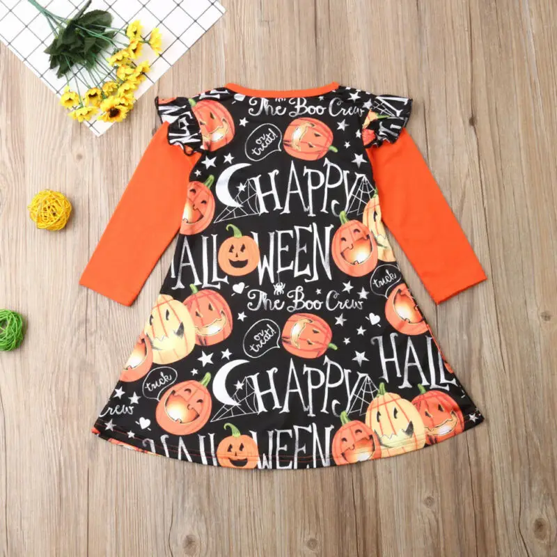 Женское платье на Хэллоуин для маленьких девочек с длинным рукавом вечерние