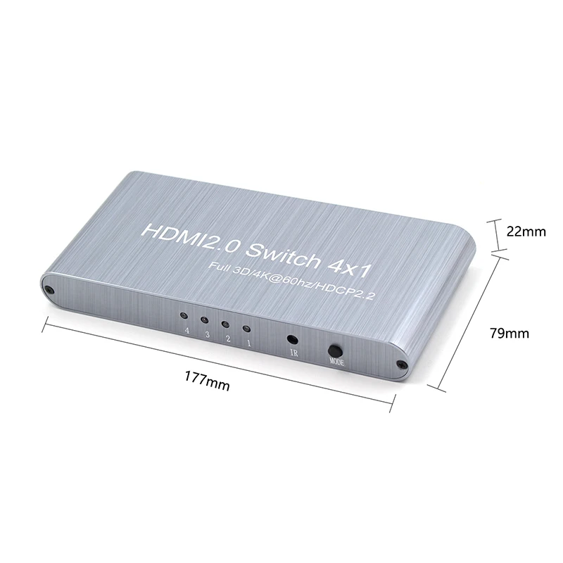 HDMI Switch 2.0 4K 2K Switcher Adapter 4 in 1 out Selector 4x1 Splitter Full 3D 4K60Hz HDCP2.2 for HDTV Xbox PS3 PS4 |