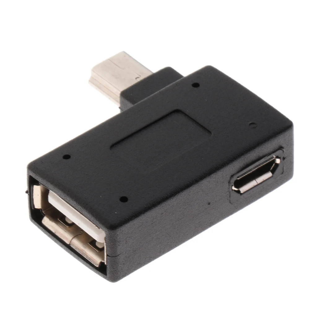 Правый угол Micro USB2.0 папа к USB Женский хост-адаптер OTG для мобильного телефона