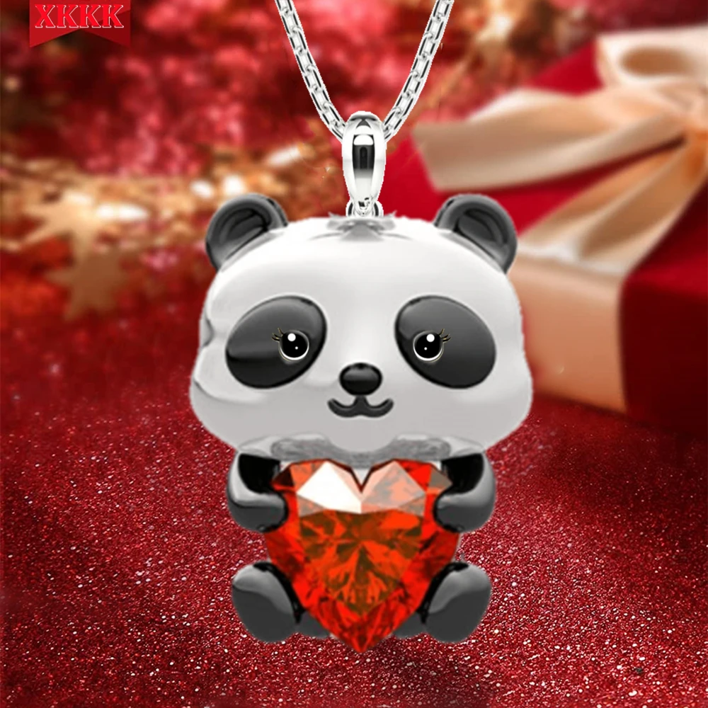 бижутерия для женщин 2022 Модное ожерелье с пандой и красным кристаллом