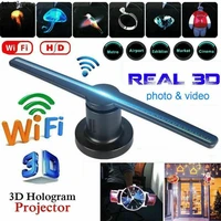 wifi plug in 3d hologram projector light advertising display 150 led rotating light fan holographic imaging lamp remote player