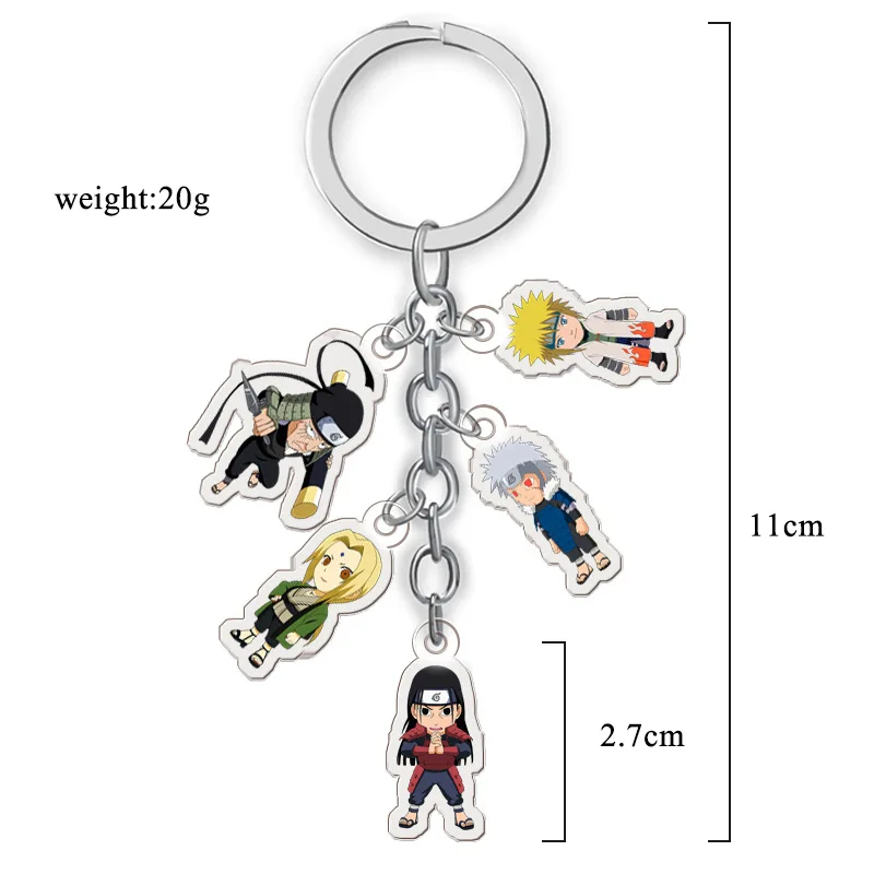 

Anime Naruto Keychain Cartoon Figure Kakashi Gaara Sasuke Akatsuki Itachi Bags Pendants Keyring