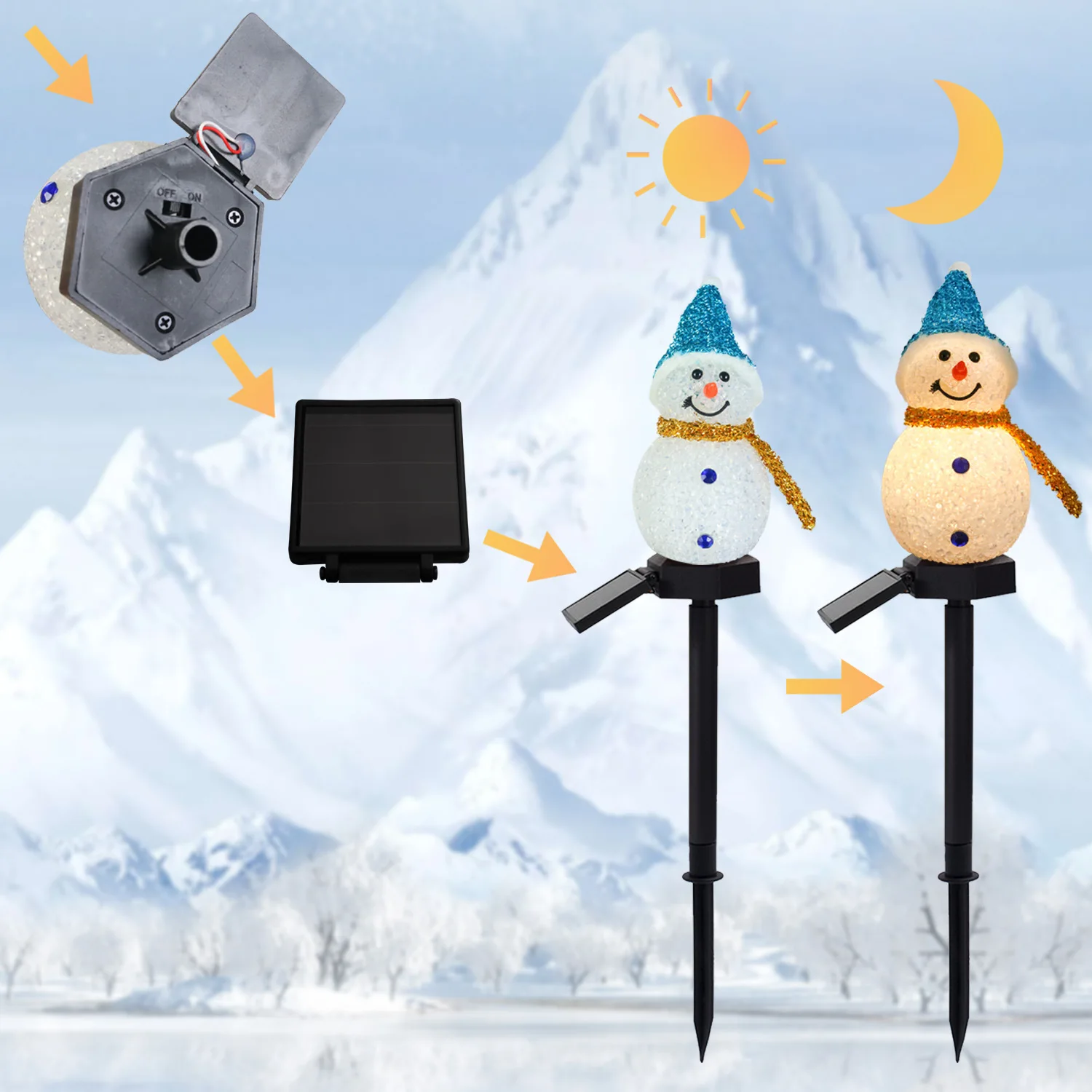 Outdoor Snowman Solar Led Light Fairy Lights Xmas Series Cartoon Christmas Lawn Lamp Garden Decoration New Year | Лампы и освещение