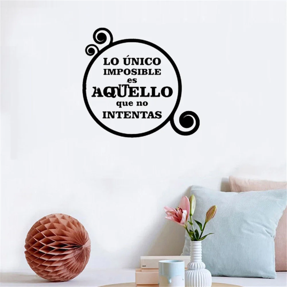 

Lo Unico Imposible Wall Sticker Spainsh Quote Wall Decal Home Decoration For Living room Bedroom Vinyl Mural RU4054