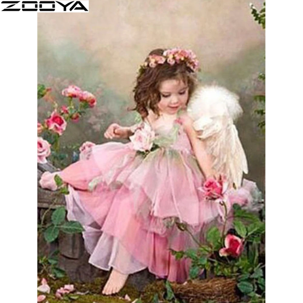 CH001-5 ZOOYA DIY 5D алмазная живопись, стразы, картины, алмазная вышивка, ангелы, распродажа, полный набор алмазной мозаики, наборы для домашнего декора CH001 - Цвет: CH001-5