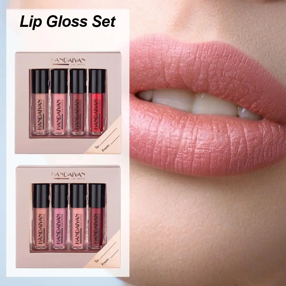 

High Quality Makeup Lip Gloss Set Non-stick Lightweight Glaze Matte Liquid Lipsticks With A Gift Box For Girls Womens Makeup