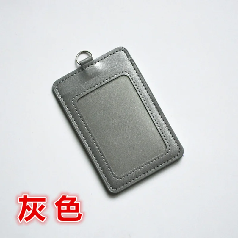 

Gray Pu Leather Credential Badge Holder Luxury Quality Office Employees Businees for Pass Tag ID Card Nursing Accessories Sleeve