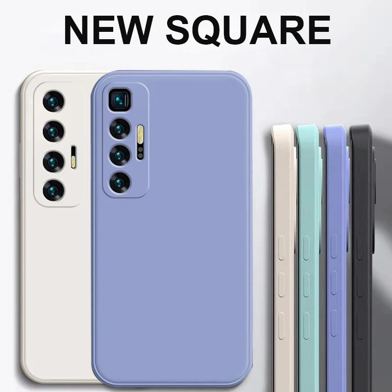 

mi 10 s mi10 lite pro mi 10lite 10s 10pro Case Square Liquid Silicone Soft Camera Protection Cover For Xiaomi mi 10 lite Pro 10S
