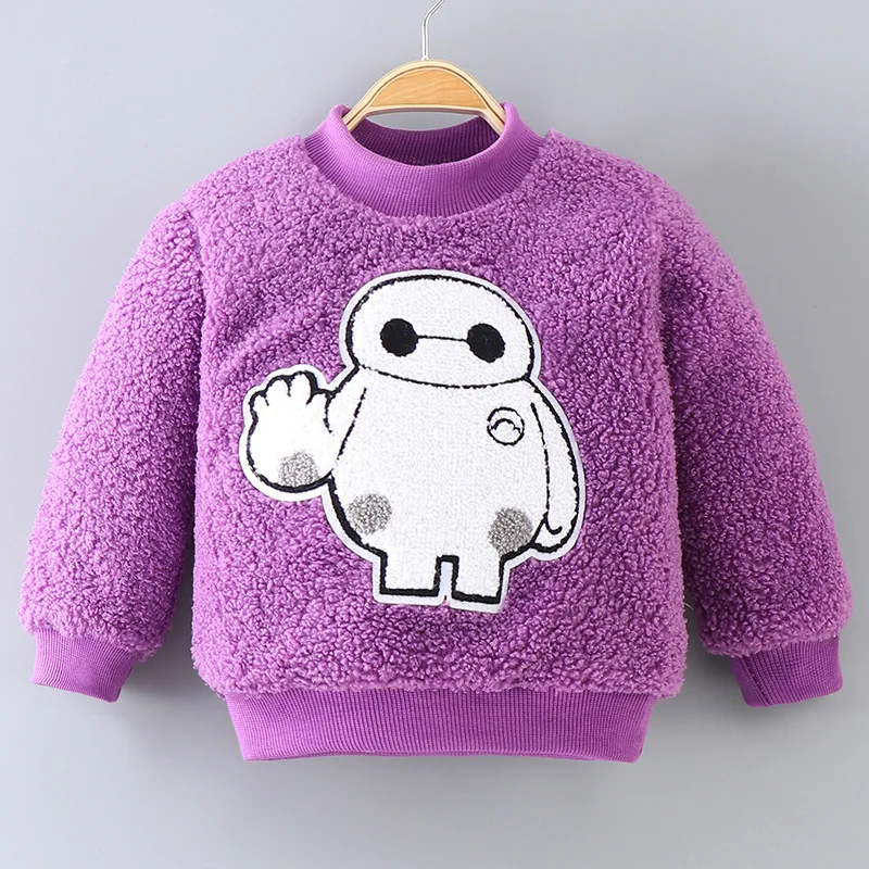 Children's Fleece Padded Sweater Warm Top Baby Boys Girls Clothing Tops Cartoons Toddler Kids Clothes for Baby Boy Girl Sweaters