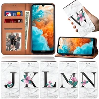 case for huawei nova 5t y5 2019y6 2019y6sy6 pro 2019y9 prime 2019 initial letter card wallet leather stand phone cover case