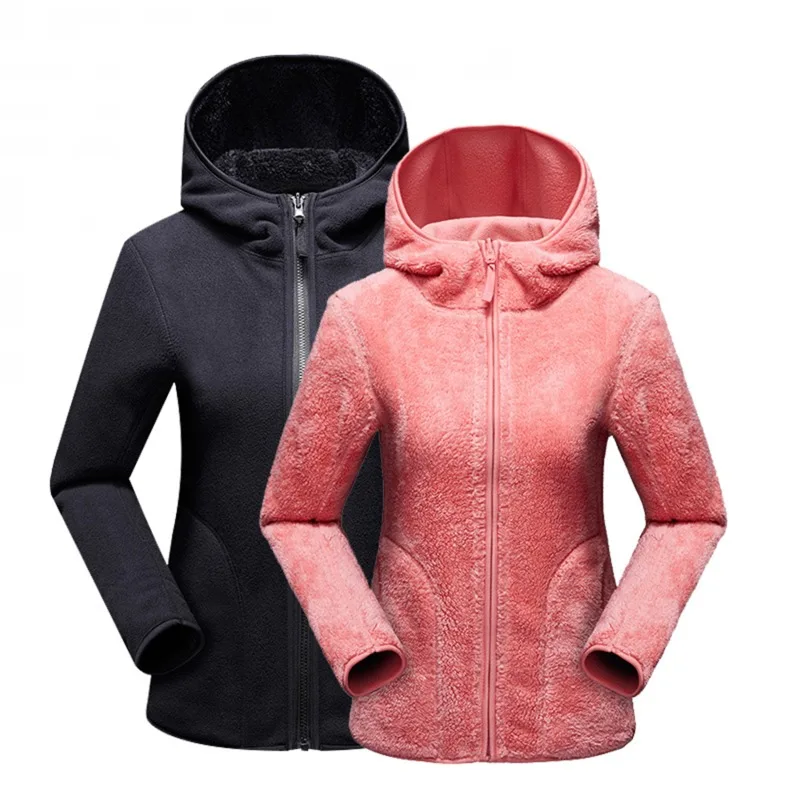 

Winter Warm Coats Sweet Women's Sweatshirt Unisex Reversible Polar/Coral Fleece Harajuku Hoodies Ladies Flannel Pullover Hoodie