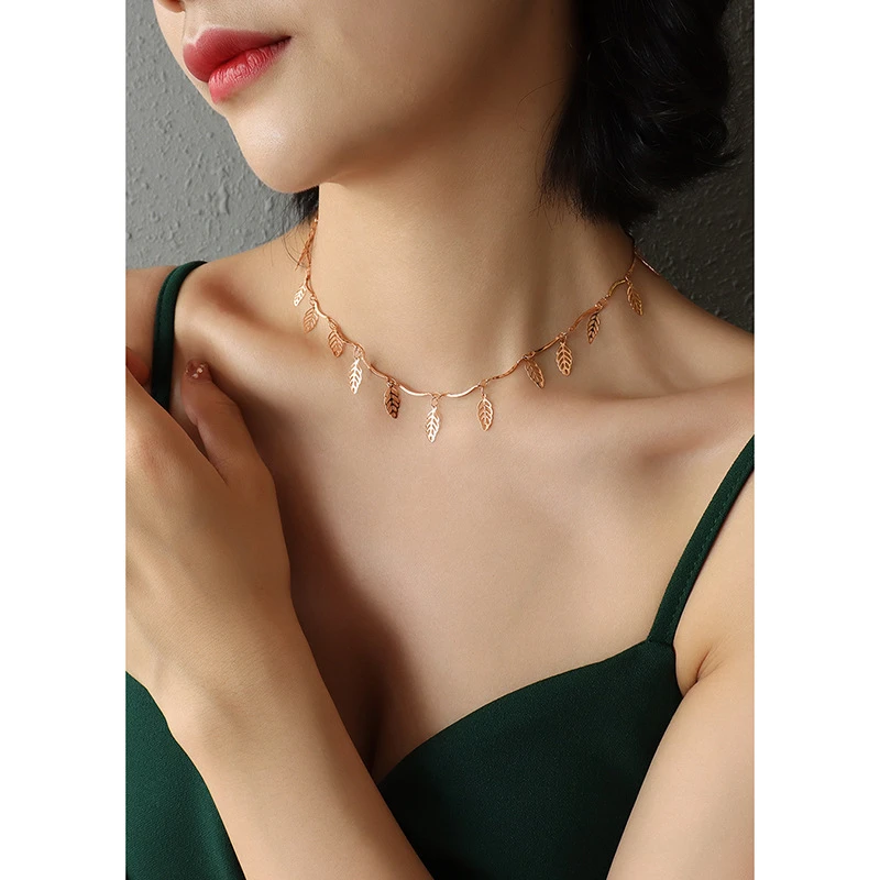 

Gothic Gold Color Mult Leaves Chokers for Women Bohemian 316l Stainless Steel Chain Necklaces Wholesale Jewelry Drop Shipping