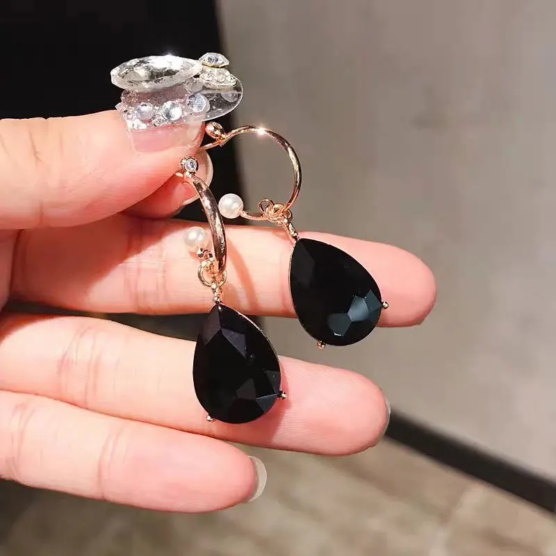 Классические Женские Висячие серьги в виде капель с кристаллами стиле ретро