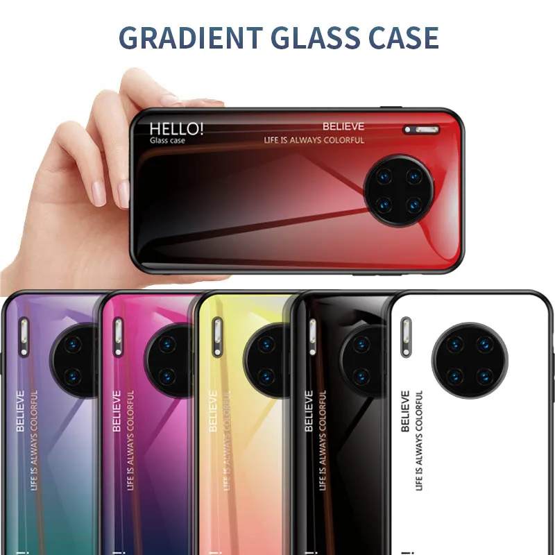Чехол для Huawei P10 P20 P30 P9 Mate 10 20X30 9 pro lite plus чехол телефона с градиентным закаленным