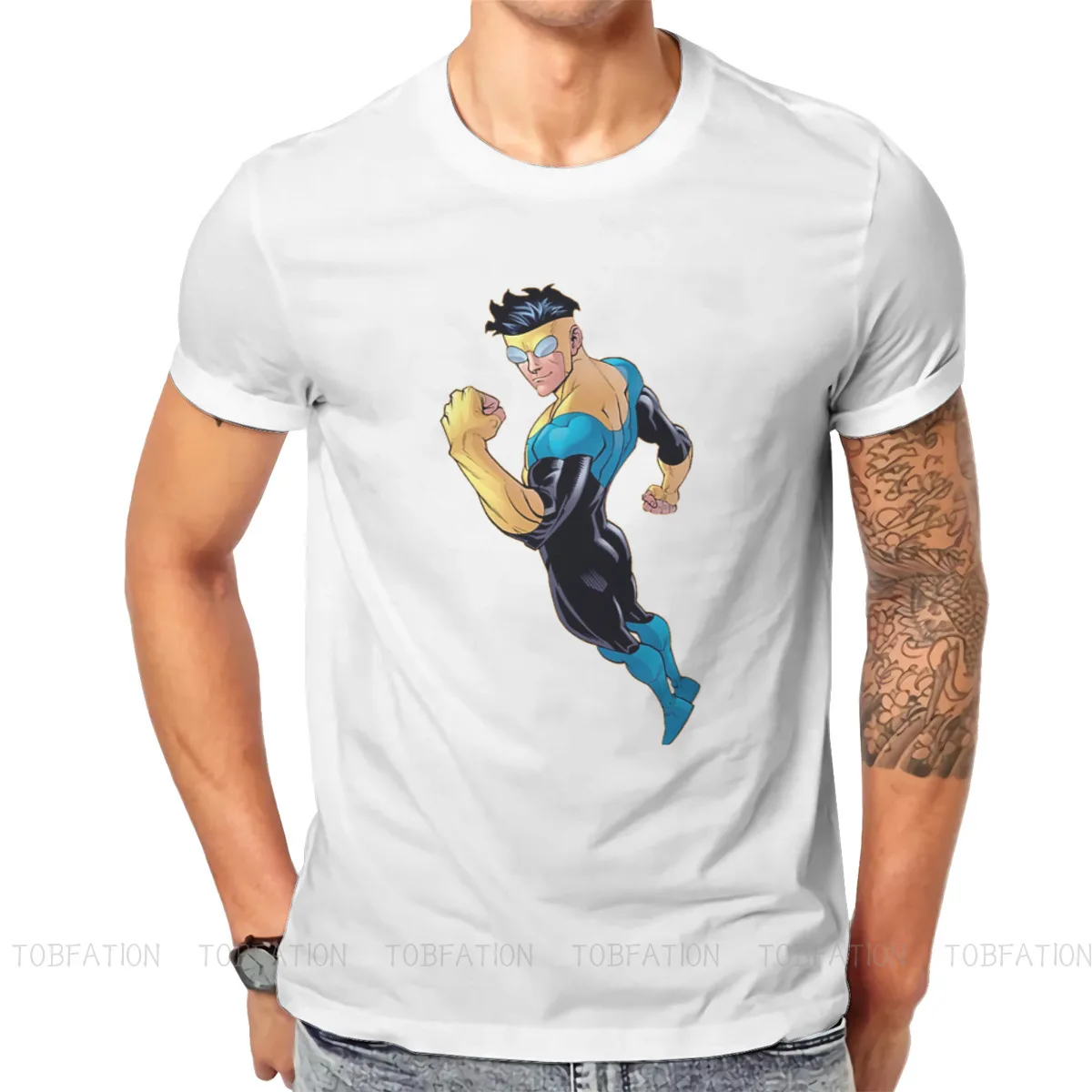 

Cool Harajuku TShirt Invincible Mark Grayson Nolan Omni-Man Comics Printing Streetwear T Shirt Male Short Sleeve Gift Idea