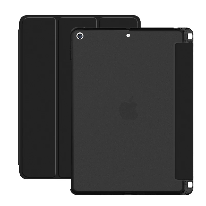 black Чехол для iPad Mini 5, чехол для iPad Mini, чехол с карандашом, трехслойная подставка, мягкая задняя часть из ТПУ для iPad Mini5, чехол, чехол, Funda Capa - Цвет: black