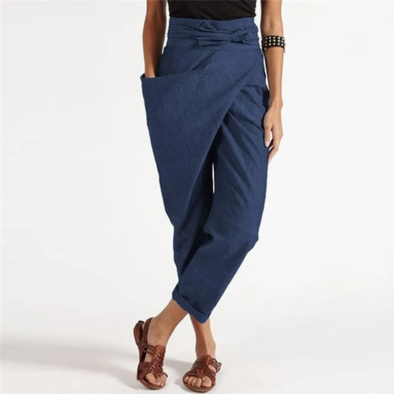 2020 Spring New Vintage Office Of Ladies Elegant Korean Black Pants Loose Women Games Large To Life High Plains | Женская одежда