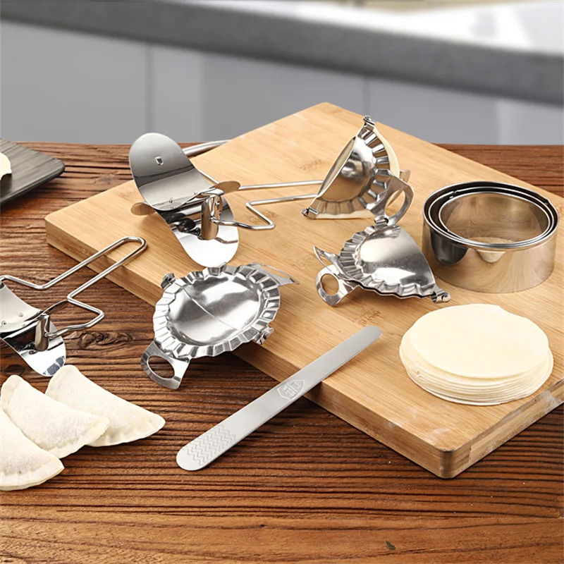

Stainless Steel Dumpling Moulds Dough Circle Roller Machine Press Dumpling Pie Ravioli Mould Kitchen Cooking Tools Accessories