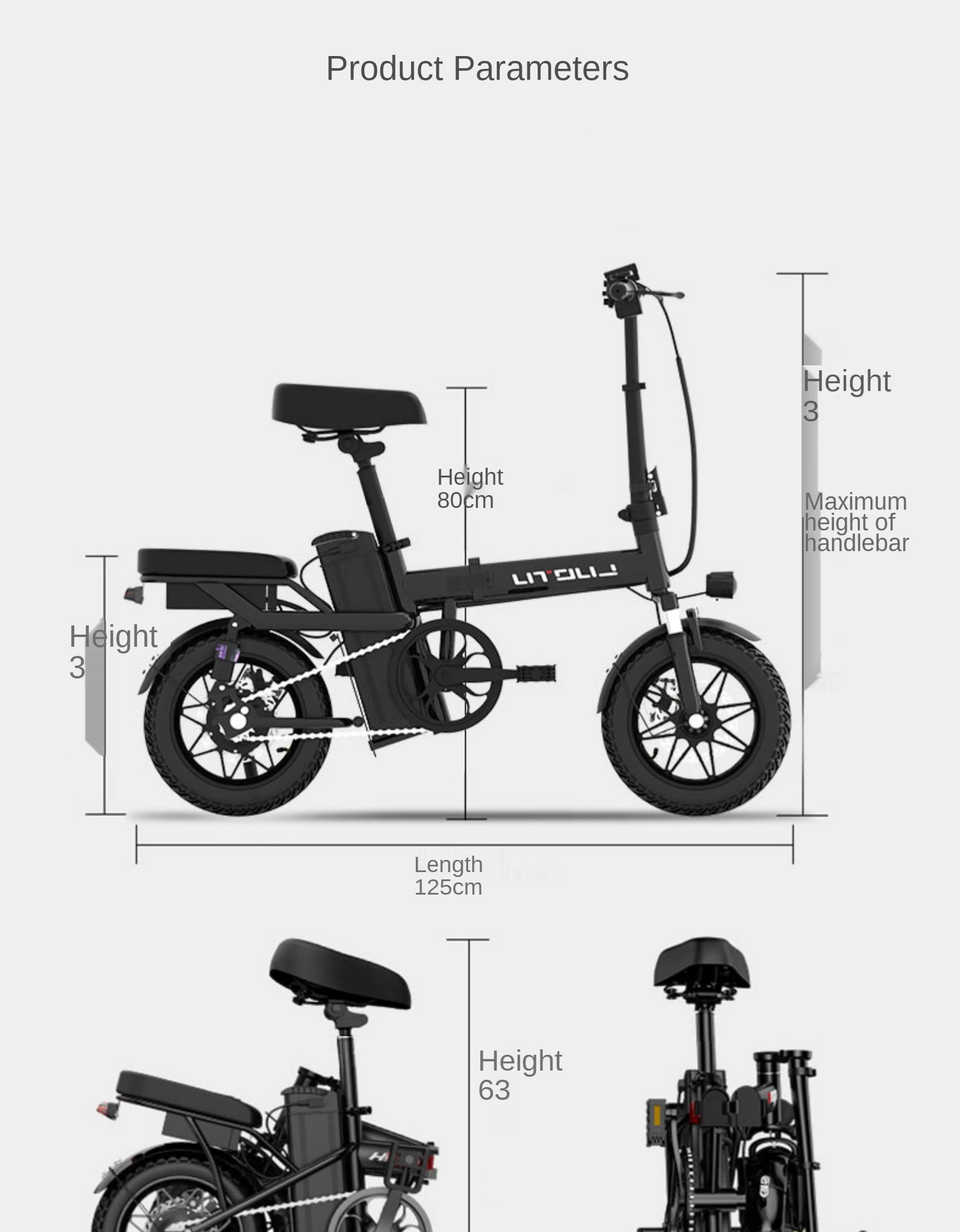 

New National Standard Small Driving Scooter Power Iithium Battery Bicycle New Folding Electric Car