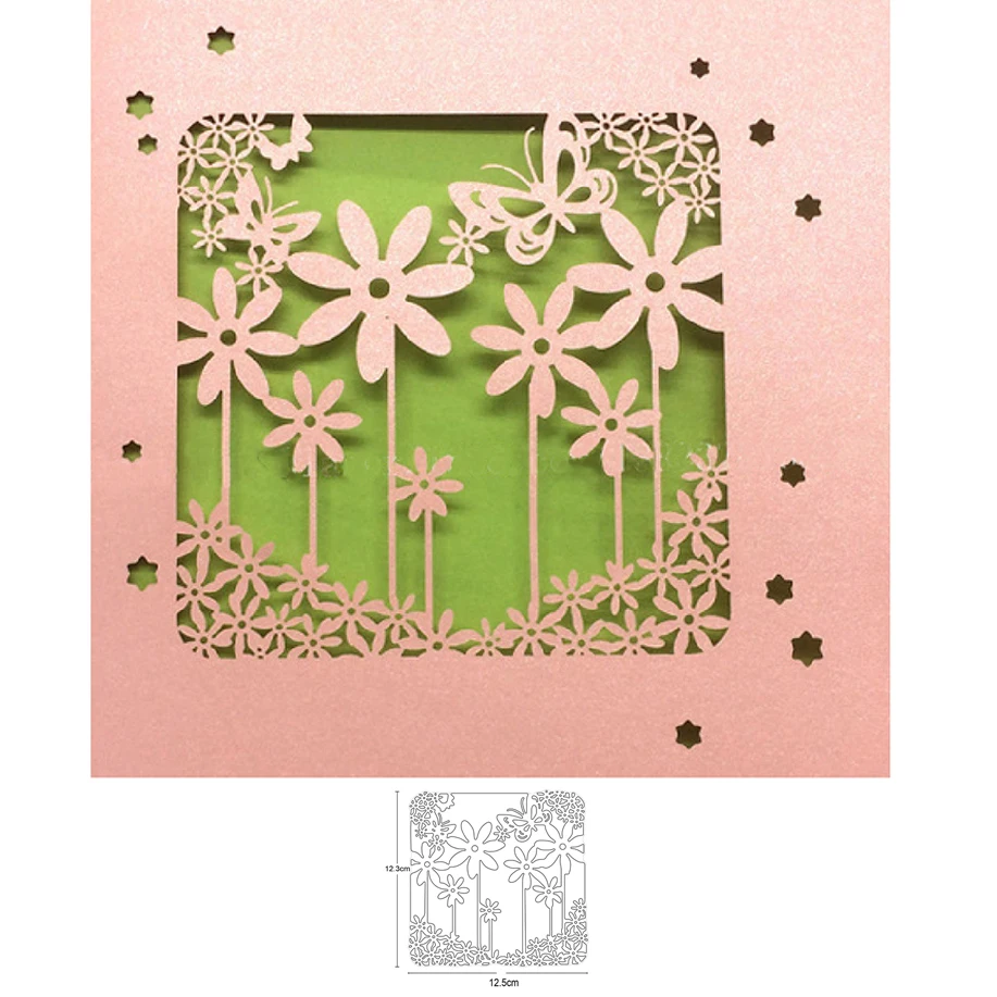 

Flower Butterfly Frame Metal Cutting Dies Stencil for DIY Scrapbooking Album Embossing Paper Cards Decoratve Crafts Die Cuts