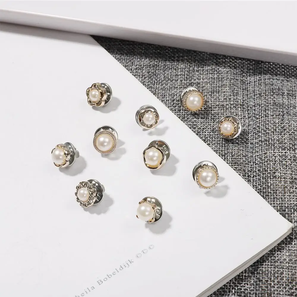 5 10 шт. женская брошь из ПУ кожи с искусственным жемчугом|Броши| |