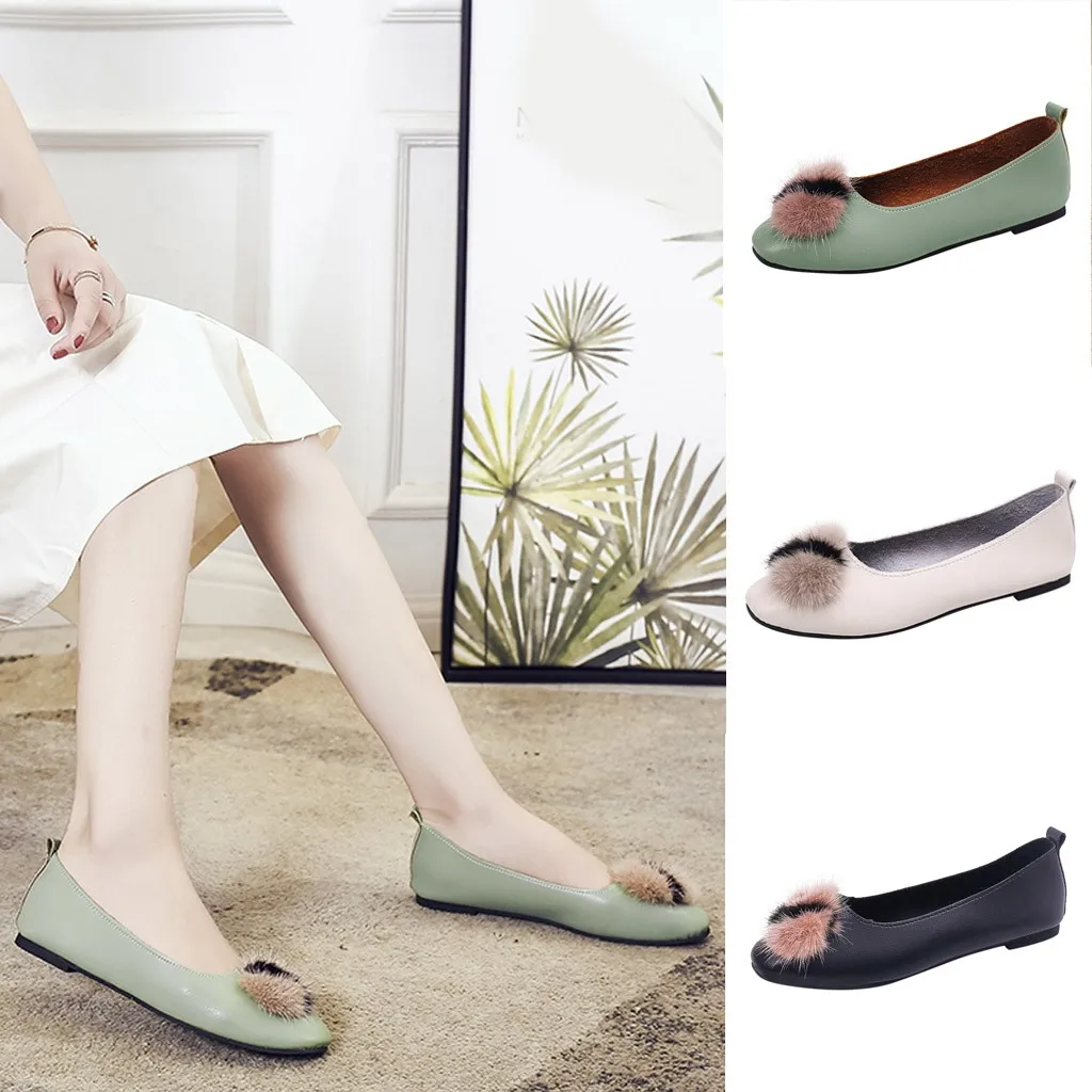 

SAGACE Women's sneakers female Square Toe Flat Slip-On Single Shoes Feather Loafers Casual Shoes Women Shallow Breathable Shoes