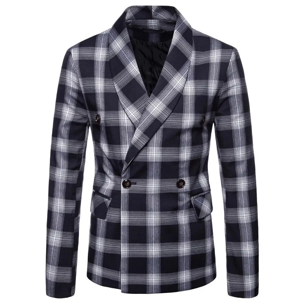 

Men Blazer Masculino Slim Fit Autumn 2020 Men's Suit Fashionable Dark Pattern Gentleman Suit Jacket Terno Masculino
