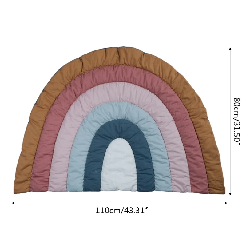 

Baby Play Mat Floor Crawling Rug Creative Rainbow Nursery Decor Children Kids Playmat Pad CarpetPure Cotton + No Glue Cotton