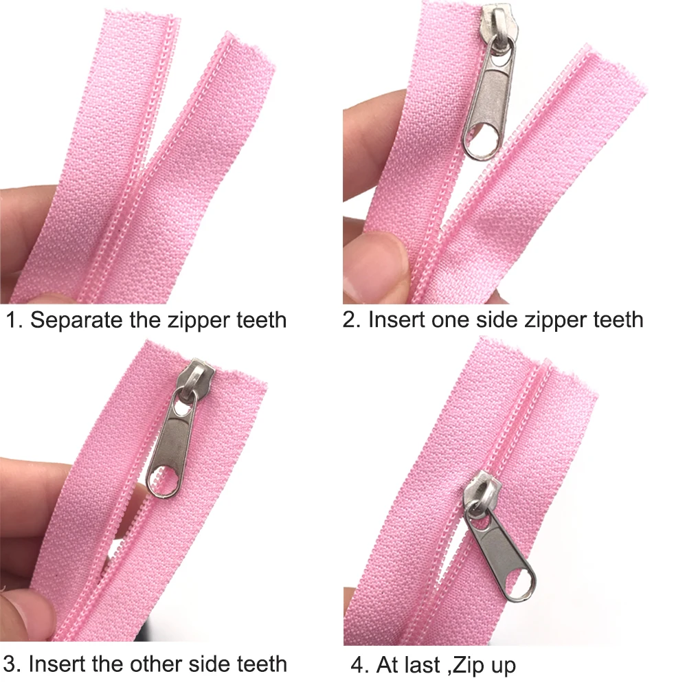 10 Meters Zipper by the Yard Nylon Coil Zippers with 20pcs Zipper Slider  for purses, bags and other sewing projects images - 6