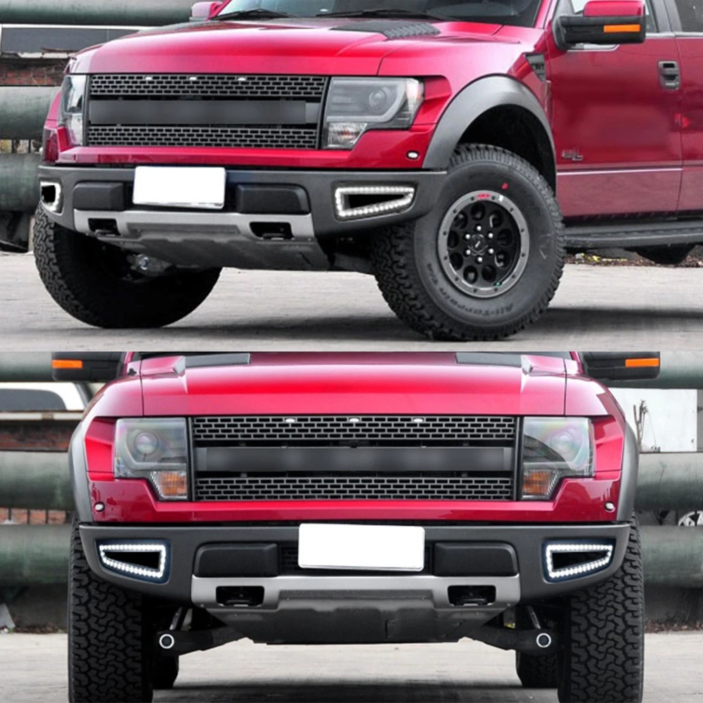 Стайлинг автомобиля 2 шт. для Ford Raptor F150 2010 2011 2012 2013 2014 2015 светодиодный ные дневные