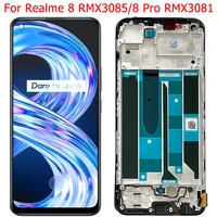 original lcd for realme 8 pro lcd display screen with frame 6 4 realme 8 rmx3085 screen 8pro rmx3081 display touch panel parts