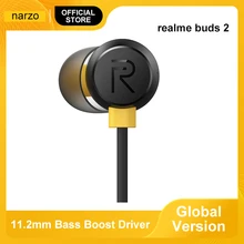 realme Buds 2 Earbus Earphone Headphone 11.2mm Bass Boost Driver Dual Magnets Cable Organizer Three Button Remote Easy Control