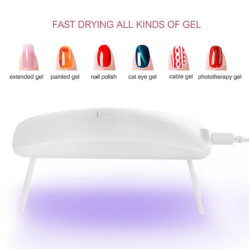 

YOHAPPY 6W LED Lamp Nail Dryer USB Charge LED Light Quick Dry Nails Gel Manicure For Nail Art