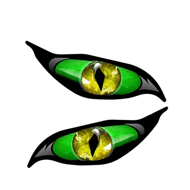 

13cm X 5cm Creative Yellow Red Zombie Evil Eye Car Sticker Accessories Car Styling Cover Scratches Waterproof PVC