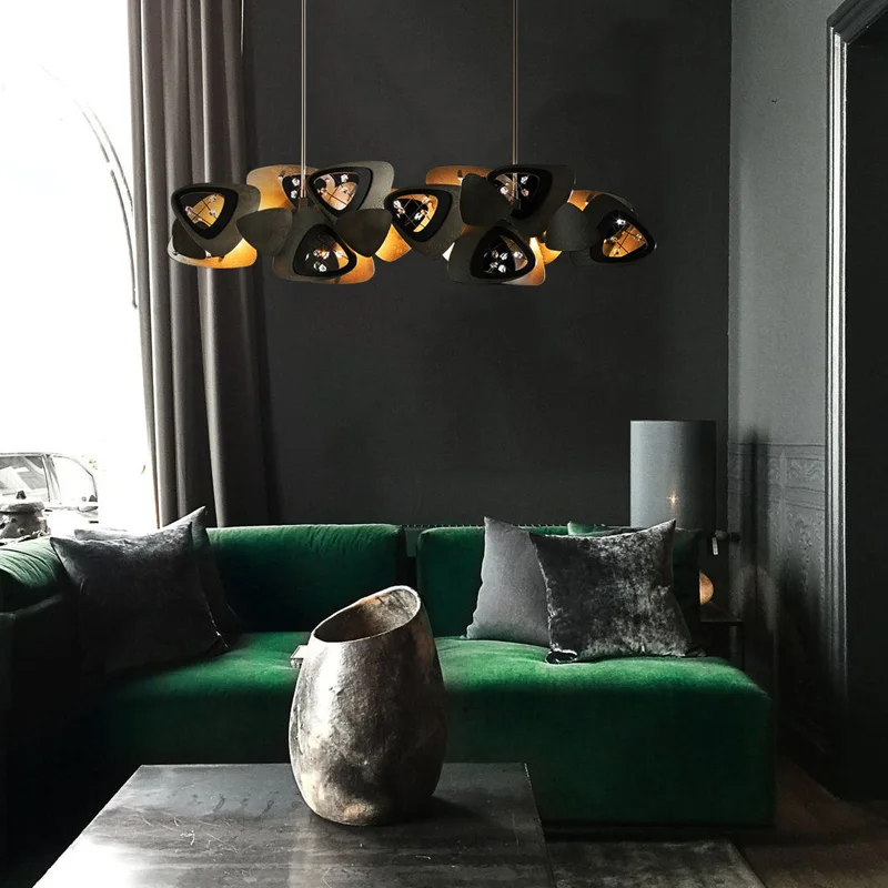 

Postmodern minimalist Nordic minimalist living room dining room bedroom metal art personality crystal chandelier