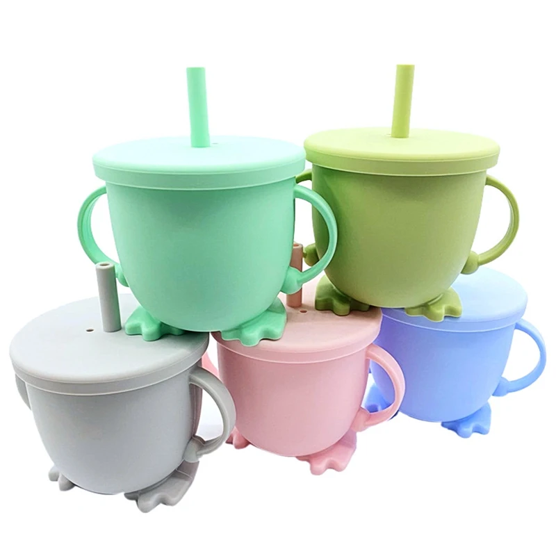 

200ml Baby Feeding Cups Baby Learning Cups Food Grade For Toddlers & Kids With Silicone Sippy Cup