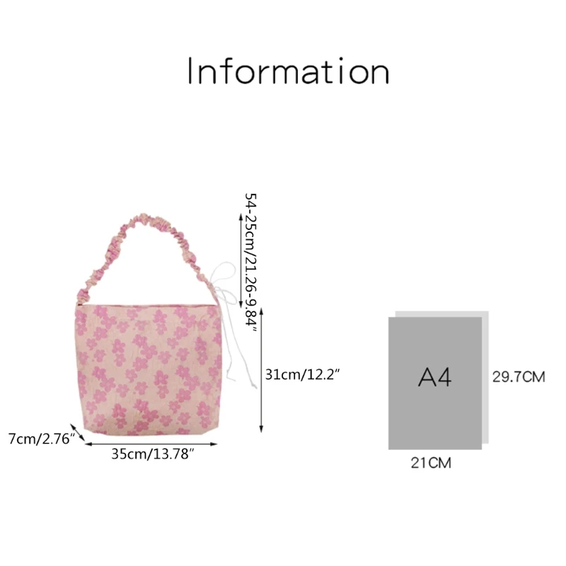 

Vintage Women's Messenger Bag Girly Pink Flower Jacquard Handbags Large Capacity Casual Tote Shoulder Bag