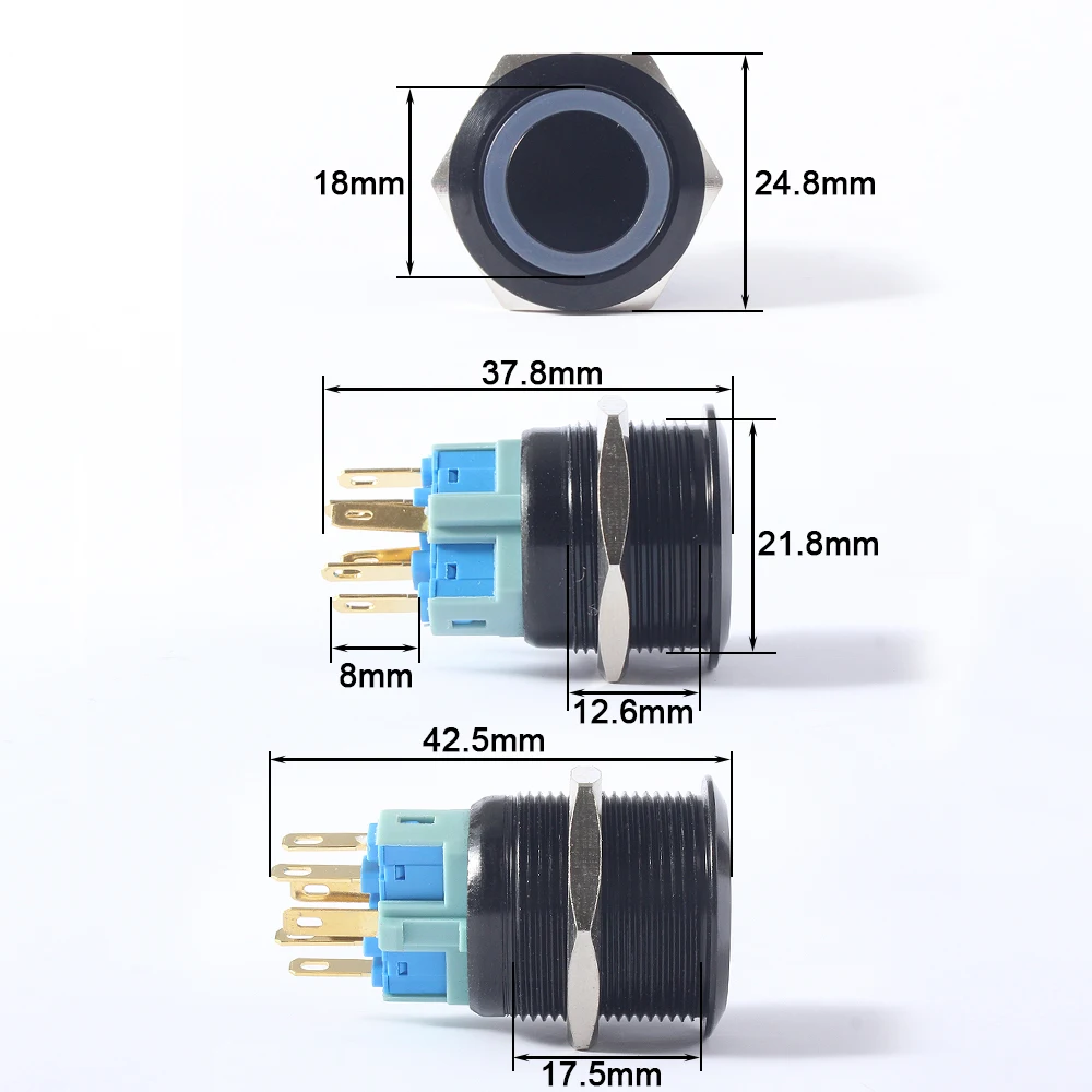 Светодиодный оксид алюминия 22 мм красный зеленый желтый синий черный