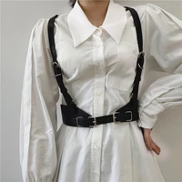 womens pu leather waistband pin buckle wide suspender belt functional punk street dress accessories shirt skirt decorative belt