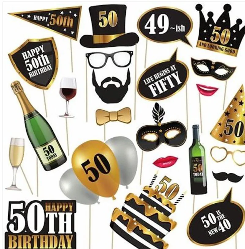 Черный золотой 30 юбилей день рождения украшения с днем баннер реквизит для