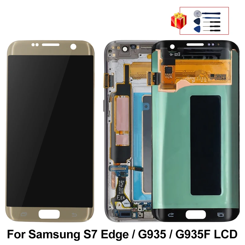 Оригинальный Для samsung Galaxy S7 Edge G935 ЖК дисплей сенсорный экран дигитайзер Запасные